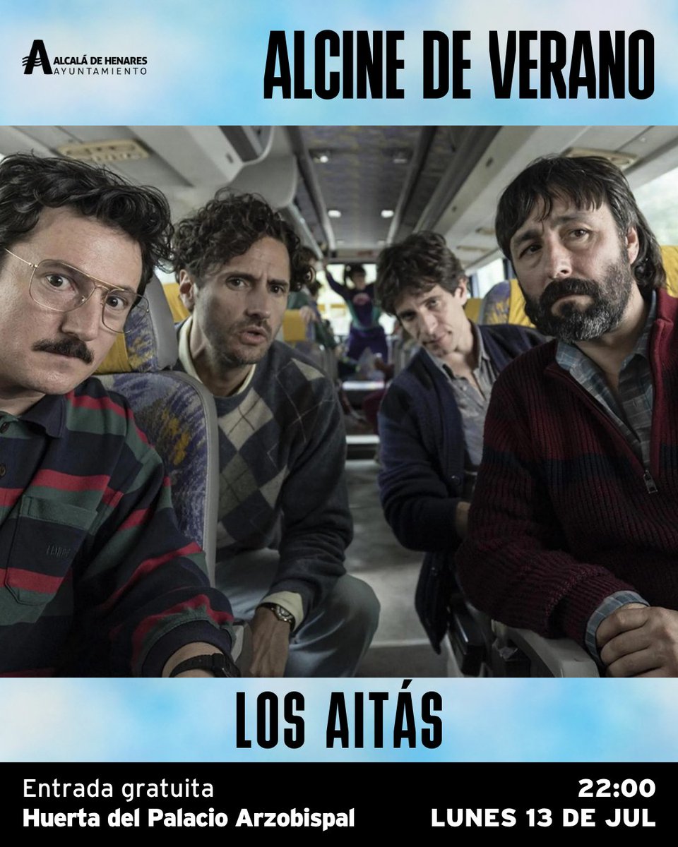 ALCINEFILMFEST's tweet photo. "Los Aitas" (Borja Cobeaga) — Quim Gutiérrez y Juan Diego Botto. Padres sin idea de gimnasia rítmica, rumbo a Berlín.
📅 Lun 13 julio · 🕐 22h · 📍 Huerta del Obispo · Gratis
#ALCINEdeVerano #AlcaládeHenares #BorjaCobeaga https://t.co/WTtjUe4UGc