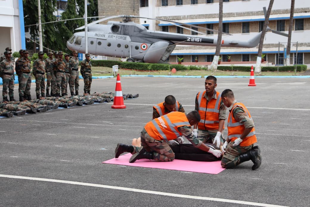 tracomiaf's tweet photo. Air Marshal S Shrinivas, Air Officer Commanding-in-Chief,
Training Command, IAF visited Medical Training Centre(MTC) and Air Force Institute of Dental Sciences (AFIDS) at Bengaluru on 08 Jul 26.

During the visit, the AOC-in-C was briefed on the role, training curriculum and achievements of MTC in producing medical professionals. He inspected the advanced Human Anatomy and Physiology training simulator. He also evaluated critical casualty evacuation procedure and infrastructure.

At AFIDS, he appreciated the institute's commitment to the highest standards of patient care, clinical excellence, research and professional training in military and aviation dentistry.

He interacted with staff and Trainees and appreciated the high quality of training and effective use of modern technology.

@DefenceMinIndia
@IAF_MCC
@dgafms_mod
#TrainingCommand
#MedicalTrainingCentre
#AFIDS
#CHAFB
#CareerinIAF
#TrainingExcellence