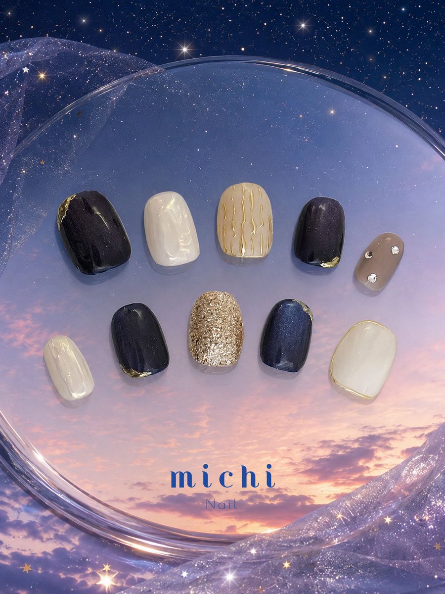 michi_nails's tweet photo. ～ミッドナイトネイル～

https://t.co/LbwP8GHu3b

ミチネイルが選ばれる理由
☑️ 国内の現役ネイリストが一点ずつ大切に手作り
☑️ 最短即日発送
☑️ 無料のお試しチップで事前にサイズ確認
☑️ サロン通いより圧倒的に時短
☑️ 最長1年、繰り返し使えて高コスパ
☑️ はじめてでも自宅でかんたん装着
☑️ 紛失・破損時の1本〜注文OK
今日から、“はがれない可愛さ”をあなたの毎日に。

#nail #ネイル #newnail #newnails #nailstagram #ネイルチップ #ネイルチップ販売 #ミチネイル #michinail #ハンドメイド #つけ爪 #オーダーネイルチップ #オーダーネイル #プチプラネイル #新作ネイル #ネイル部 #nailarts #夜空