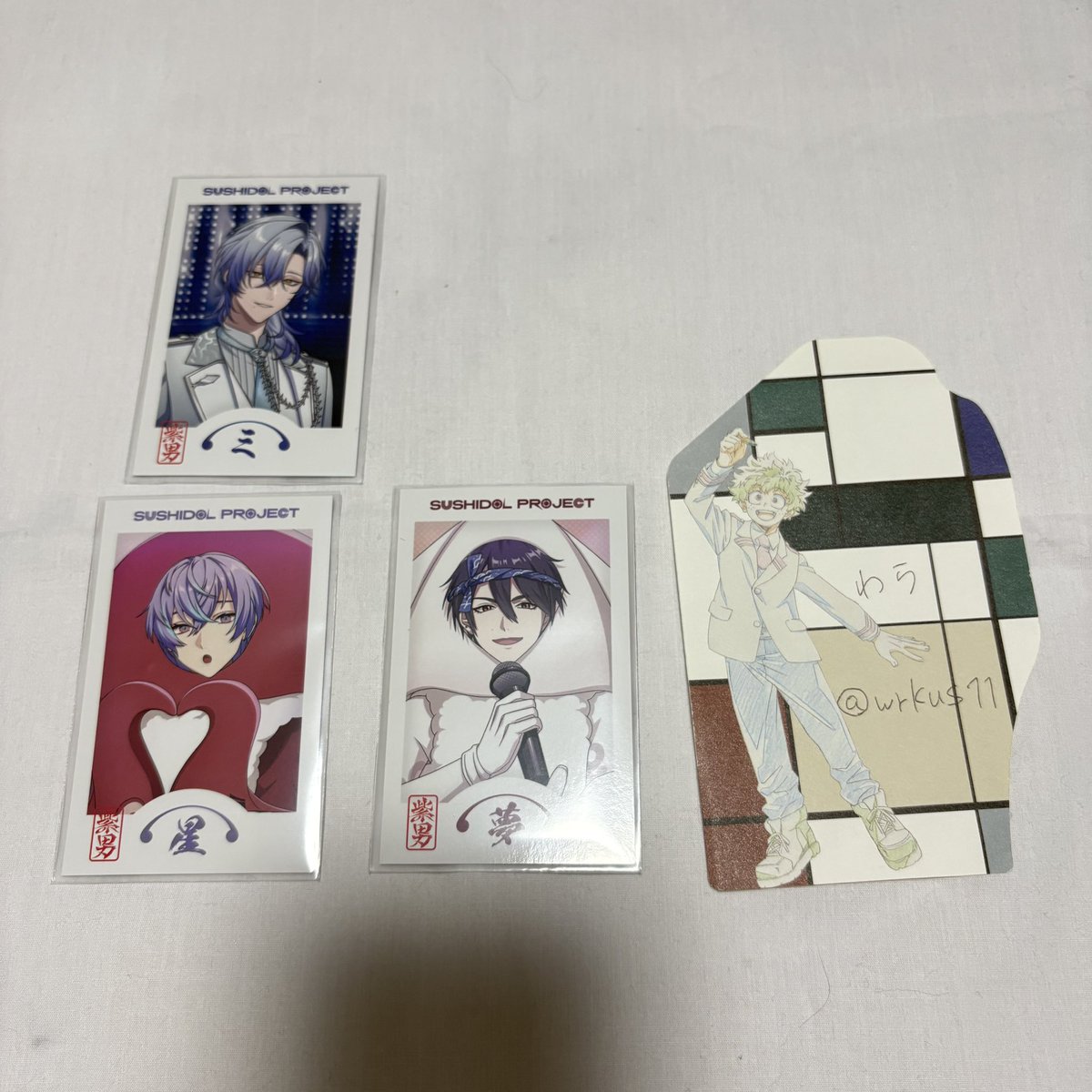 wrkus11's tweet photo. 【交換】にじさんじ 紫男 SUSHIDOL PROJECT ランダムフォト風カード

譲→画像1枚目
求→画像2枚目(各1枚ずつ)

郵送交換希望
纏めての方優先
検索からでもお気軽にお声がけください。 https://t.co/9oLGZew7OM