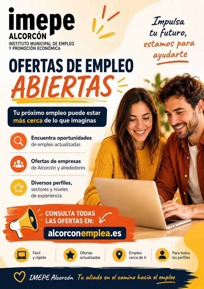 ImepeAlcorcon's tweet photo. ¿Conoces nuestra Agencia de Colocación?. 
Más de 90 ofertas de empleo te están esperando.
Visita https://t.co/IdiyprnJ2j y si ves alguna que te pueda interesar llámanos al
☎️ 916648415 indicando su Ref. https://t.co/zArGL0MQ9q