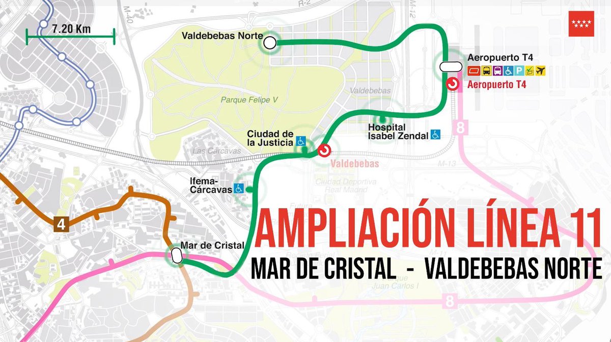IdiazAyuso's tweet photo. Metro de Madrid sigue creciendo para facilitar la vida a los madrileños, gracias a uno de los mejores transportes públicos del mundo.

Así será la nueva ampliación de la Línea 11. https://t.co/q0ptcw0Yab