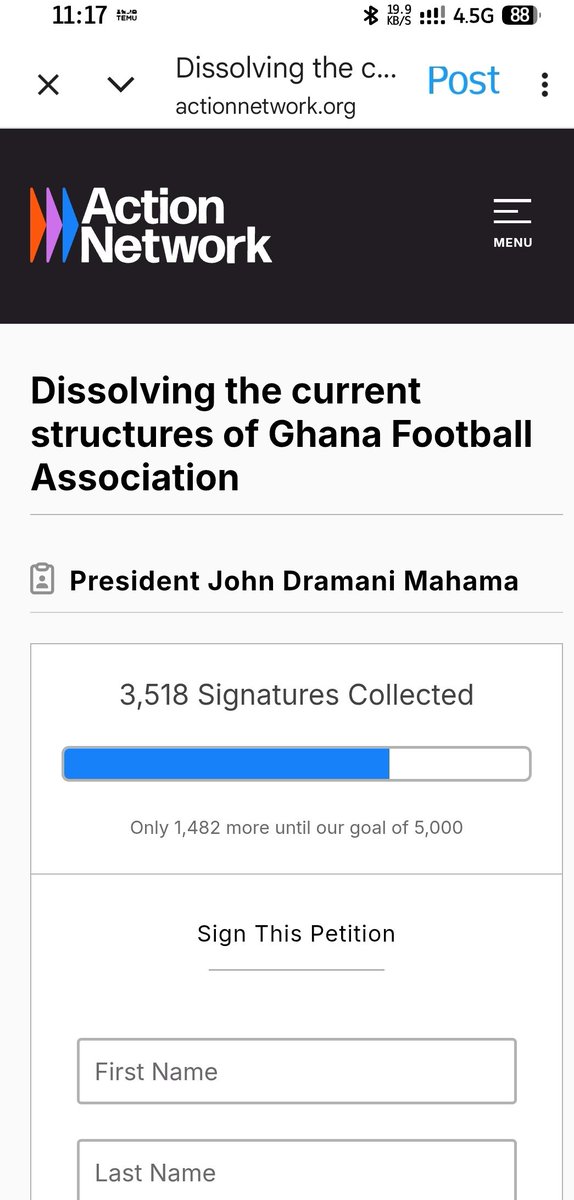 pastor_mensah's tweet photo. In less than 12 hours, over 3,500 Ghanaians have signed this petition. This sends a clear message that many citizens want accountability, transparency, and meaningful reforms in Ghana football. The leadership of the Ghana Football Association should recognize that these concerns are widely shared and deserve a serious response.

https://t.co/xRRV5wSJgA

The good people of Ghana 🇬🇭 are ready to dissolve Kurt Okraku administration and rescue our Football