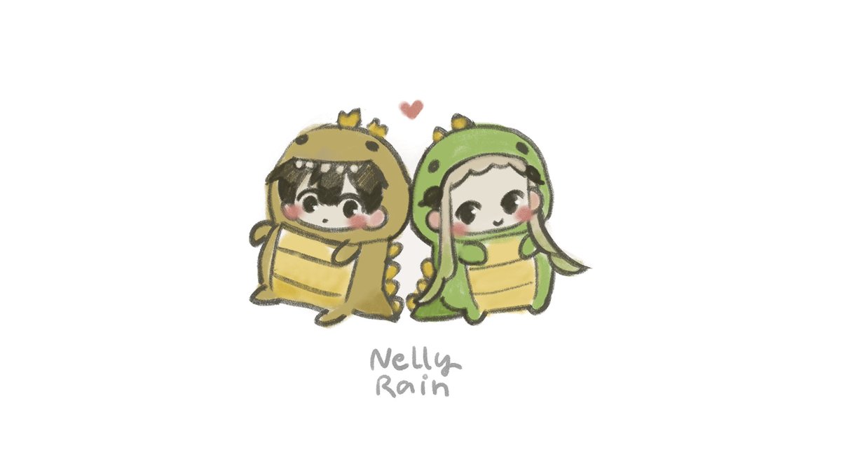 NellyRain37's tweet photo. While these two continue being tiny dinosaurs 🦖💕 I still have 2 cms slots available if anyone has been thinking about grabbing one 🥺👉👈 https://t.co/VWDRnokSfj