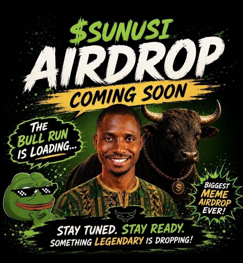 Yusi0x's tweet photo. It’s airdrop season for $SUNUSI community.

Airdrop will start dropping today.

Retweet if you need this airdrop. https://t.co/DqZFP4rsIA