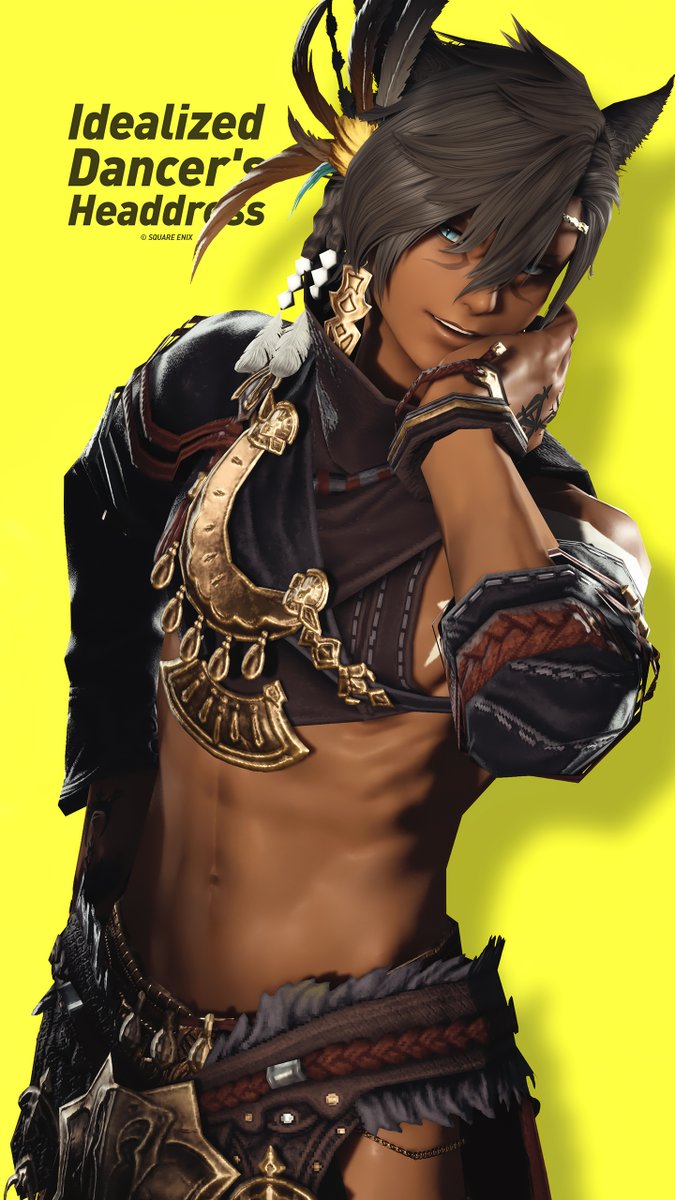 tetoh_ff14's tweet photo. あと極シタデルボズヤに染色可の漆黒AFをもらいに行ったりとか
これは踊り子の頭装備を染色してみたもの https://t.co/U0UmUrW17w