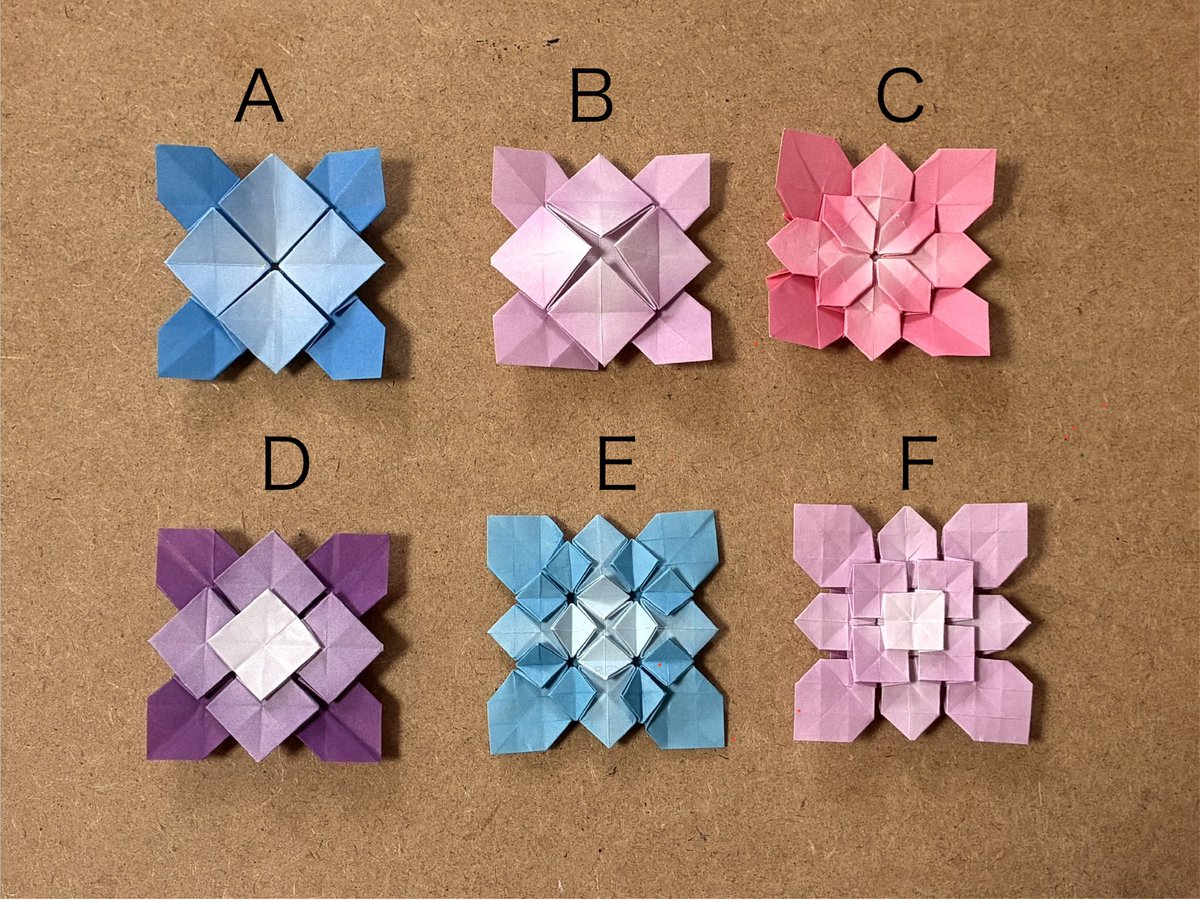 折り紙 189/365 hydrangea designed by Fujimoto Shuzo 藤本さんのあじさいをA