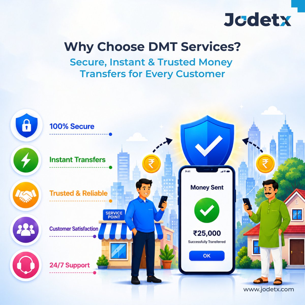 Jodetx_tech's tweet photo. 💸 Fast, secure, and reliable money transfers made easy.
Help customers send funds across India instantly with trusted DMT services. 🚀
#DMT #MoneyTransfer #DomesticMoneyTransfer #FintechSolutions #DigitalPayments #FinancialServices #SecureTransactions #InstantTransfer #JodeTx https://t.co/WVVakbFmaF