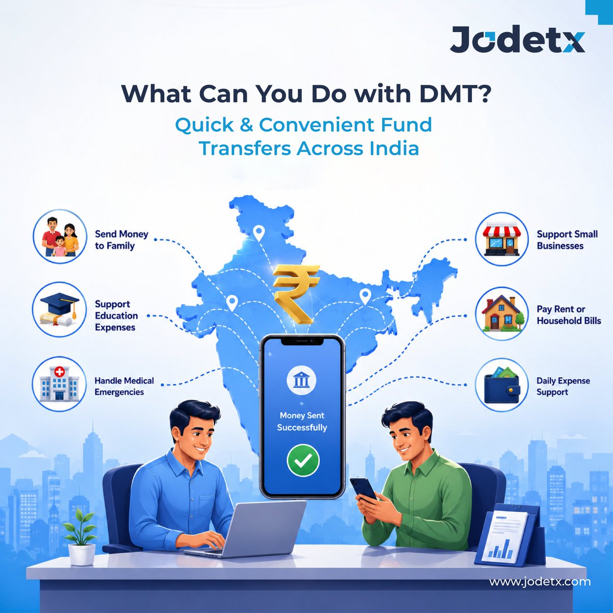 Jodetx_tech's tweet photo. 💸 Fast, secure, and reliable money transfers made easy.
Help customers send funds across India instantly with trusted DMT services. 🚀
#DMT #MoneyTransfer #DomesticMoneyTransfer #FintechSolutions #DigitalPayments #FinancialServices #SecureTransactions #InstantTransfer #JodeTx https://t.co/WVVakbFmaF