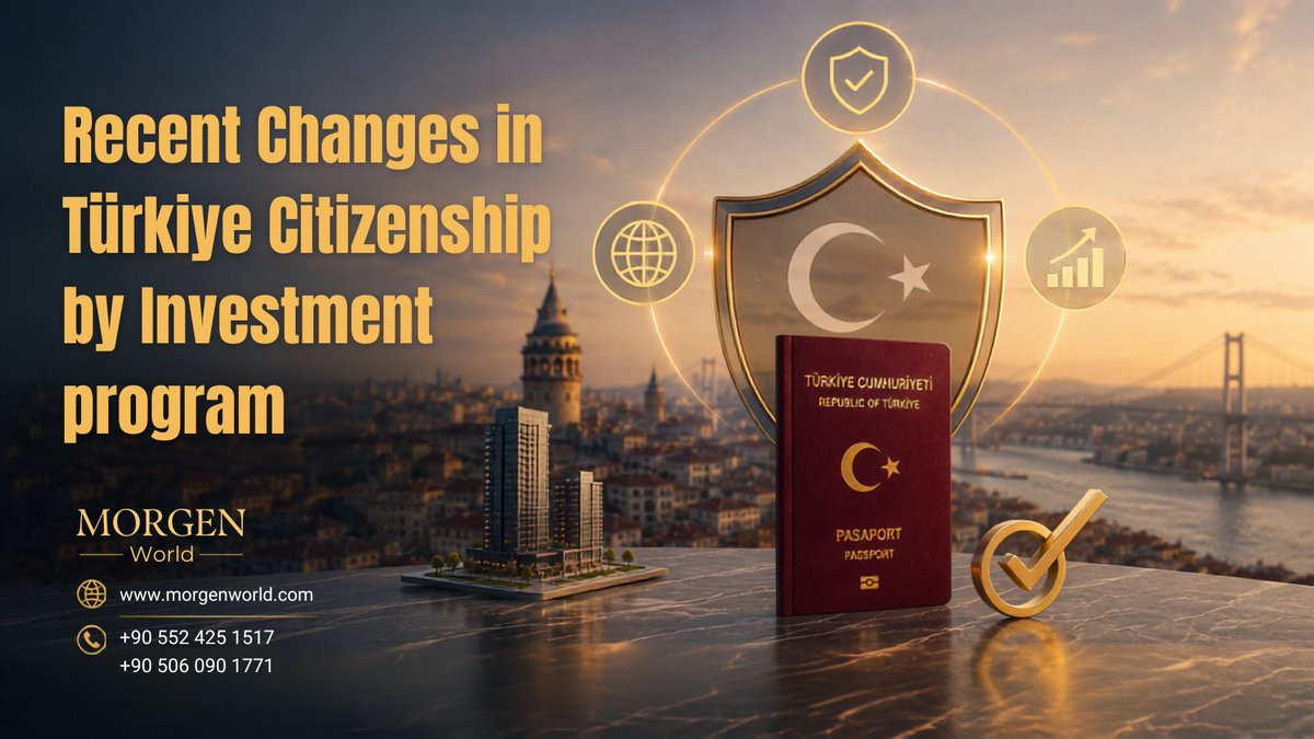 MorgenWorld's tweet photo. 🇹🇷 Turkey's Citizenship by Investment program is changing.

✔️ Government-backed escrow for secure transactions
✔️ Up to 20 years of 0% tax on qualifying foreign income
✔️ Investment threshold expected to rise from $400K to $500K https://t.co/nTStLz1eq8