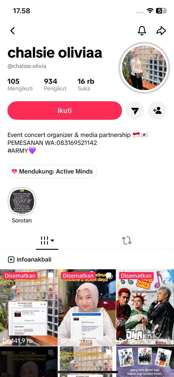 illeegurl_'s tweet photo. ‼️PENIPUAN/SCAM TIKET KONSER BTS‼️

guys kalau kalian ketemu postingan ini please bgt jangan percaya dan bantu report yaa karena ini penipu yang pakai foto temen ku tanpa sepengetahuannya. temen ku bahkan bukan army dan gapunya tiket konser BTS😭 https://t.co/pzOOvuJ0lv