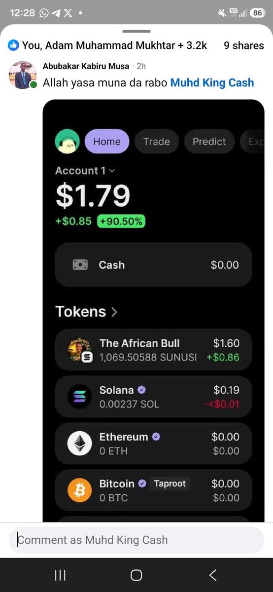muhd_cash's tweet photo. Wannan Sune Mutane biyu da sukaci 100k Masu Holding din $SUNUSI 

daya a Shafina  na Twitter daya a Facebook dan Haka ku bani Account din Ku Kowa zai samu 50k Kyauta https://t.co/sMaRgKgjWq