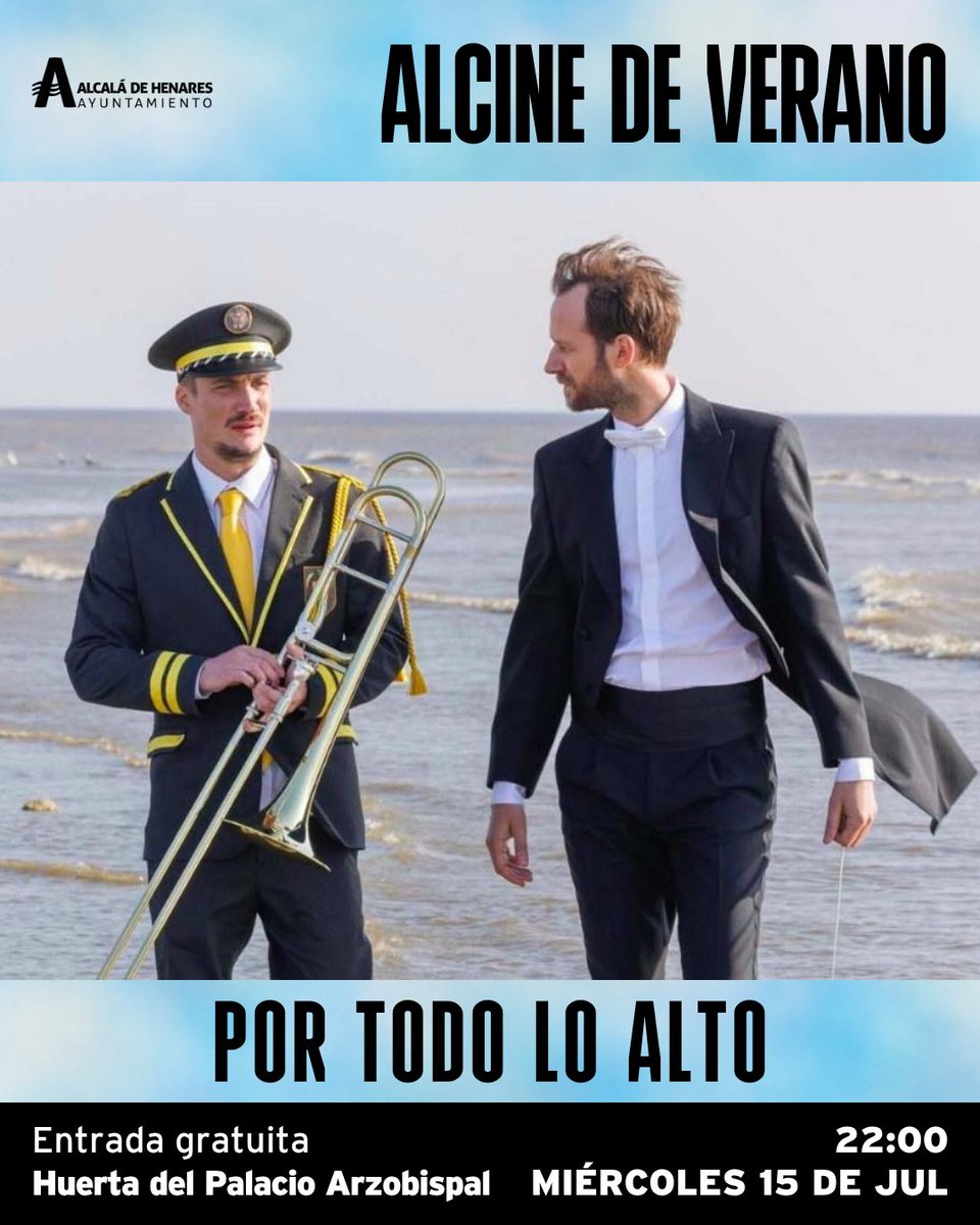 ALCINEFILMFEST's tweet photo. "Por todo lo alto" (Emmanuel Courcol) — Benjamin Lavernhe y Pierre Lottin. Premio del Público en San Sebastián. "Una comedia divertida, humana, musical y fraternal"
📅 Mié 15 julio · 🕐 22h · 📍 Huerta del Obispo · Gratis
#ALCINEdeVerano #AlcaládeHenares #CineFrancés https://t.co/PZknGY4VZQ