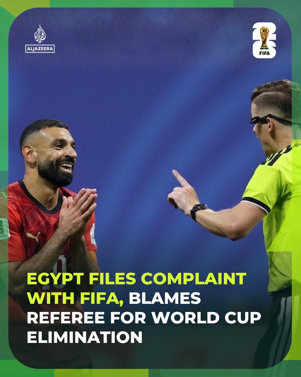 AJE_Sport's tweet photo. FIFA is facing mounting scrutiny over officiating, disciplinary rulings, and appeals during the 2026 World Cup. The latest controversy stems from decisions made during Argentina’s Round of 16 victory over Egypt, prompting the Egyptian Football Association to file an official complaint.

⚽️ More on https://t.co/guTDeVbEbx