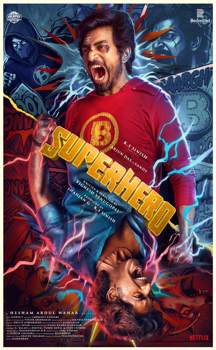 SoldiersFactory's tweet photo. Power meets Power, for one Unforgettable Clash 💥🔥

It’s #ArjunDas vs #Sandy in #SUPERHERO 🦸

@sinish_s presents
A commercial family entertainer.

Unveiling the Third Look on July 10 from the #WorldofSUPERHERO

@iam_arjundas @iamSandy_Off @shanicucic96 @storiesbyvicky https://t.co/VuqrdiHDy4