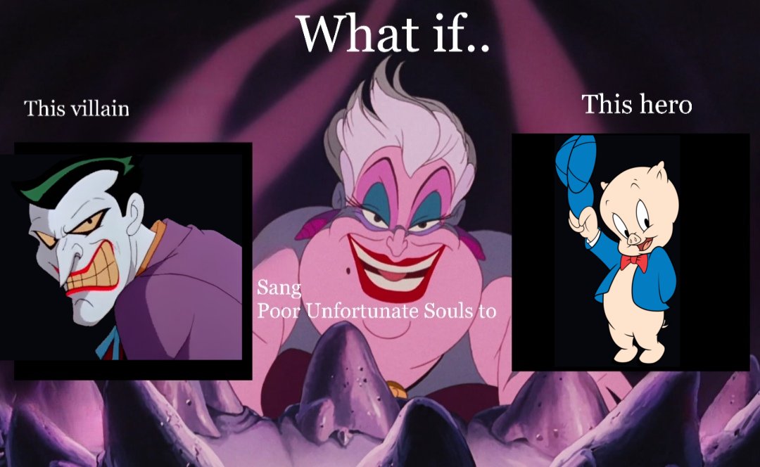 LittleKirby7's tweet photo. It looks like @JenniferAmiko did her template as well, this time it's Poor Unfortunate Souls

#looneytunes #warnerbros #porkypig #template #joker #batman #dc #thelittlemermaid https://t.co/7IkbAn6BQ9