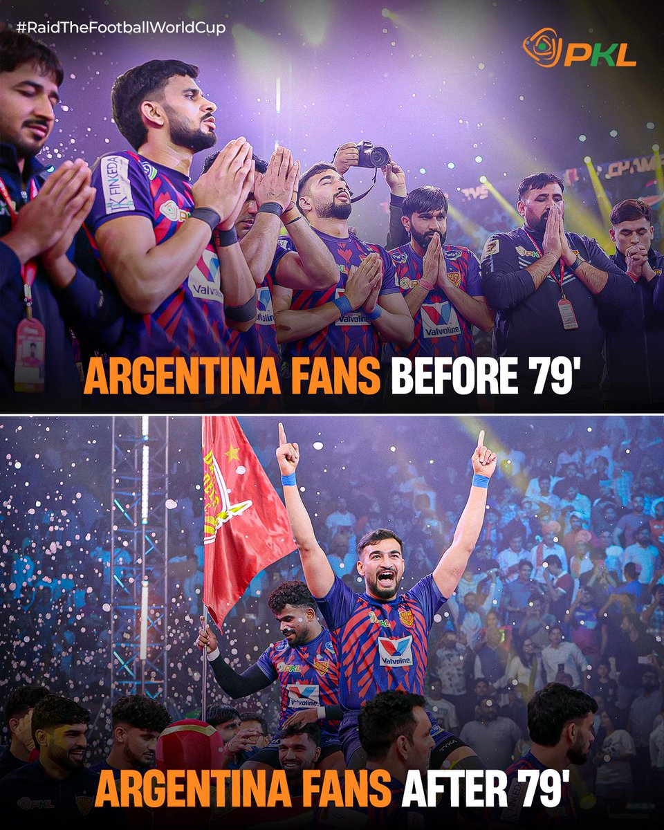 ProKabaddi's tweet photo. THAT COMEBACK BY THE GOAT AND HIS TEAM 🤯🔥

#ProKabaddi #RaidTheFootballWorldCup https://t.co/g32sjhKOSI