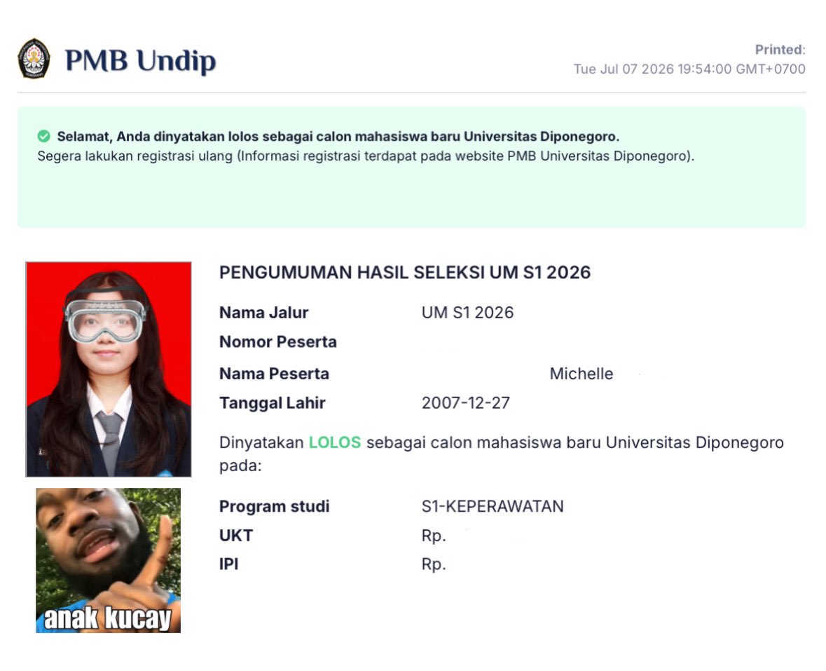 ahnfkep's tweet photo. kalau inget nangis-nangis an aku kmren, rasanya aku seneng bgt sm diri aku sendiri. krna kmren bnrn stress bgt wkwkwkk, makasih ya undip udah nerima aku 🥹🩷 https://t.co/AylZZzIy6q