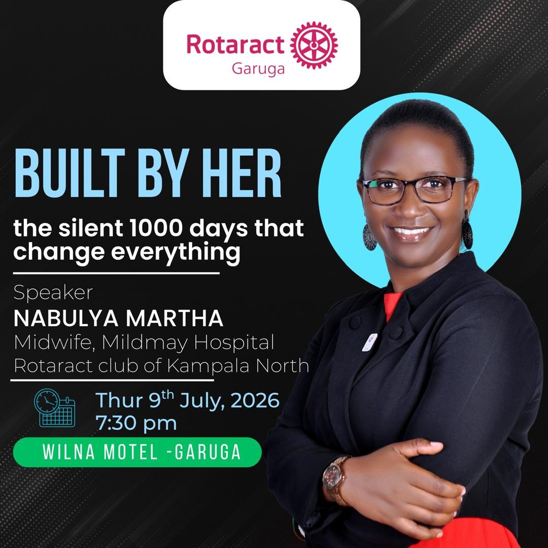 kanosug's tweet photo. One of our own steps beyond KANOs tomorrow 

Rtc. Nabulya Martha, Midwife at Mildmay Hospital, speaks on maternal health and the silent 1000 days that change everything

📅 Thu 9th July | 7:30PM
📍 Wilna Motel, Garuga

Come support her voice in the room
#RotaractLegacy #ServiceAboveSelf