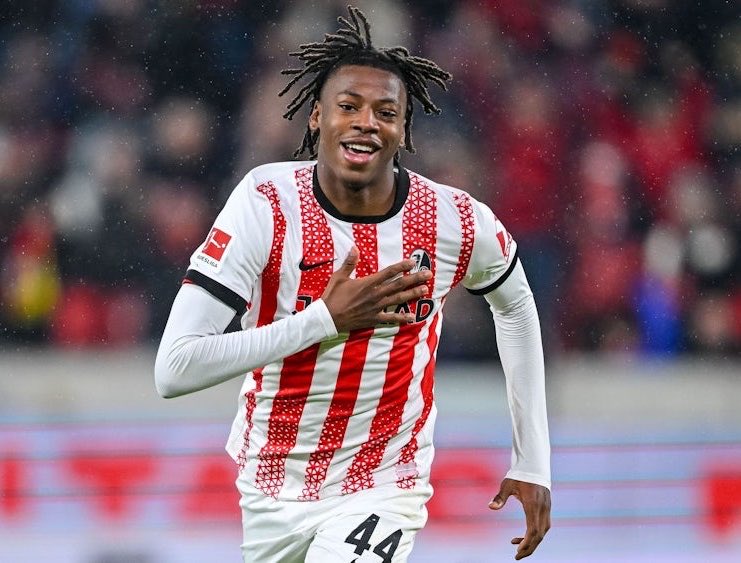 MusialaEra's tweet photo. Bayern need to hijack Manzambi. Can‘t be going into the season with Kimmich Pavlovic Bischof and a raw Ndiaye. Excellent all rounder and box crasher, should get along really well with Kane. We don‘t have this profile https://t.co/mGLdJgiHdf