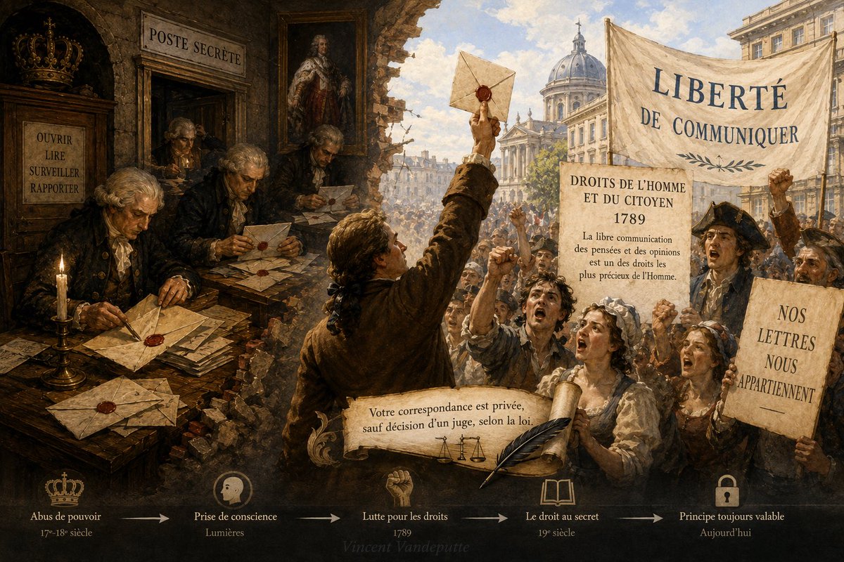 VincentVandep8's tweet photo. Misschien toch even een opfrissing over het briefgeheim en waar het vandaan komt. 

Want dat briefgeheim is geen toevallig regeltje dat juristen ooit hebben bedacht. Het is een grondrecht dat is ontstaan uit harde historische lessen. 

In de 17e en 18e eeuw was het in grote delen van Europa doodnormaal dat koningen, vorsten en regeringen privébrieven lieten onderscheppen. 
Er waren zelfs officiële “zwarte kamers” waar ambtenaren post in geheim openden, overschreven, analyseerden en daarna opnieuw verzegelden, zodat de afzender niet eens wist dat zijn brief was gelezen.

Dat deden ze niet omdat ‘iedereen verdacht was’, maar omdat de ‘powers that be’ perfect hadden begrepen dat wie alle communicatie controleert, uiteindelijk ook de controle krijgt over de samenleving.

En juist daarom groeide in de 18e eeuw, tijdens de Verlichting, het besef dat vrije burgers ook volledig vrij met elkaar moesten kunnen communiceren. 

—> dat besef en de ermee gepaard gaande onvrede leidde ertoe dat het briefgeheim vanaf het einde van de 18e eeuw en in de loop van de 19e eeuw in steeds meer Europese grondwetten werd opgenomen als een fundamenteel recht.

Absoluut niet om criminelen te beschermen trouwens maar om burgers te beschermen tegen een overheid die veel te veel macht naar zich toe trok.

Want de vraag is gewoon:  hoe vrij spreek je nog als je weet dat de overheid elk privégesprek kan meelezen?

Het uitgangspunt werd: “Jouw communicatie is privé, tenzij een onafhankelijke rechter, in uitzonderlijke omstandigheden en volgens de wet, beslist dat daarvan mag worden afgeweken.”

Dat principe geldt vandaag nog altijd. Maar nu zijn brieven grotendeels vervangen door e-mails, WhatsApp-, Signal- en Messenger-berichten enz.

De technologie is veranderd maar de reden waarom het briefgeheim bestaat, is exact dezelfde gebleven.

Het briefgeheim is dus geen bescherming van mensen die “iets te verbergen hebben”.

Het is juist een bescherming van vrije burgers tegen een les die Europa eeuwen geleden al op de harde manier heeft geleerd: een overheid die ongecontroleerd alle communicatie kan lezen, krijgt vroeg of laat meer macht dan een vrije samenleving mag aanvaarden.

En Chat Control is niet meer of minder dan het opheffen van een van onze grondrechten: het briefgeheim. Een basisrecht dat is voortgekomen uit mistoestanden en waarvoor letterlijk is gevochten en waar jarenlang is over nagedacht. Dat omkeren is bijzonder precair en nefast, op zoveel vlakken…

Een mega boomerang ‘in the making’.
