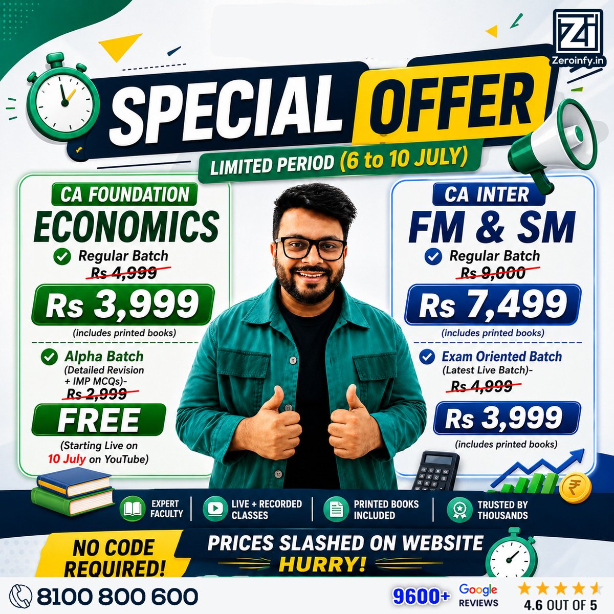 zeroinfy15's tweet photo. Special Offer on #CAFoundation/Inter Video Lecture By #CAMohnishVora
Order Now : https://t.co/MhoDPXJe6T
Free & Fast Delivery | Best Price Guaranteed
Call/WhatsApp on 8100 800 600 for inquiries. https://t.co/4cWVBsR8Uz