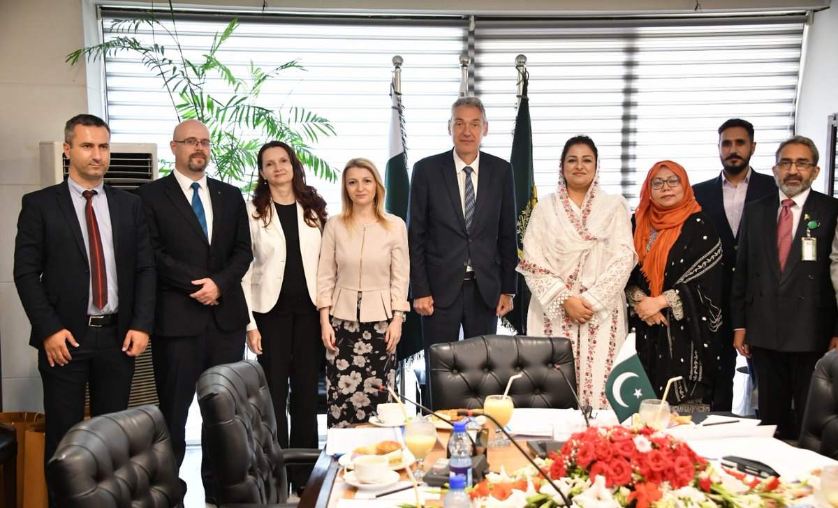 NA_Committees's tweet photo. 🇵🇰🤝🇧🇬

Ms. Zeb Jaffar, MNA and Convener of the Pakistan–Bulgaria Parliamentary Friendship Group (PFG), held a meeting today at Parliament House, Islamabad, with a delegation from the Republic of Bulgaria led by Mr. Petko Doykov, Director General for Bilateral Relations, Ministry of Foreign Affairs of Bulgaria.

The delegation included H.E. Mrs. Irena Gancheva, Ambassador of Bulgaria to Pakistan, and senior officials from the Bulgarian Ministry of Foreign Affairs.

Prior to the meeting, Mr. Ishtiaq Ahmed Akil, Director General (Europe-I), Ministry of Foreign Affairs of Pakistan, briefed the Convener on the current status of Pakistan–Bulgaria relations and highlighted opportunities to enhance parliamentary engagement, trade and economic cooperation, educational exchanges, and people-to-people contacts.

Welcoming the delegation, Ms. Zeb Jaffar highlighted that Pakistan and Bulgaria have enjoyed over six decades of cordial and friendly relations founded on mutual respect and cooperation. She congratulated the Government and people of Bulgaria on the successful parliamentary elections and the formation of the new Parliament, expressing hope that the counterpart Bulgaria–Pakistan Parliamentary Friendship Group would soon be constituted to further institutionalize parliamentary collaboration.

She emphasized the importance of strengthening parliamentary diplomacy through regular exchanges of parliamentarians, while promoting cooperation in education, climate change, agriculture, youth and student exchange programmes, and people-to-people contacts.

Highlighting Bulgaria’s strategic position as a gateway to European markets, she also stressed the need to expand bilateral trade and investment, strengthen collaboration through the Pakistan–EU Business Forum, and encourage high-level exchanges between the leadership of both countries.

In his remarks, Mr. Petko Doykov reaffirmed Bulgaria’s commitment to further strengthening its longstanding relationship with Pakistan. He underscored the importance of sustained political dialogue, parliamentary diplomacy, regular exchanges of parliamentary delegations, and closer people-to-people ties. He also highlighted significant opportunities for cooperation in trade, information technology, artificial intelligence, youth engagement, and connectivity, observing that geographical distance should not impede stronger economic relations. He expressed Bulgaria’s commitment to facilitating the early establishment of the counterpart Parliamentary Friendship Group and promoting parliamentary exchanges.

Ms. Zeb Jaffar also appreciated the valuable contributions of H.E. Mrs. Irena Gancheva in advancing Pakistan–Bulgaria relations during her tenure as Ambassador.

In her remarks, H.E. Mrs. Irena Gancheva expressed confidence that the establishment of the counterpart Parliamentary Friendship Group in Bulgaria would further institutionalize parliamentary engagement and deepen bilateral cooperation. Reaffirming Bulgaria’s commitment to strengthening ties with Pakistan, she thanked the Convener and Members of the Parliamentary Friendship Group for their continued support and expressed optimism that the friendship between the two countries would continue to flourish.

The meeting concluded with a shared resolve to further strengthen parliamentary diplomacy, expand economic and trade cooperation, promote educational and cultural exchanges, and enhance collaboration in areas of mutual interest for the mutual benefit of Pakistan and Bulgaria.

@ZebJaffarPk @NAofPakistan
@PakinBulgaria @BGPakistan @ForeignOfficePk @MFABulgaria @PTVNewsOfficial @appcsocialmedia @demp_moib