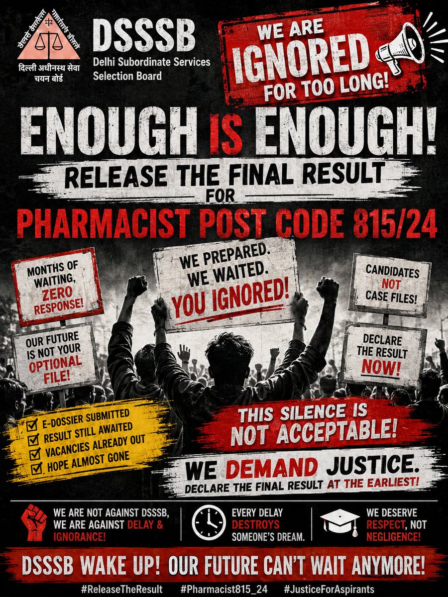 MOSINKH36978549's tweet photo. @dsssbofficial Release the final result 815/24 https://t.co/aVT34OuqGJ