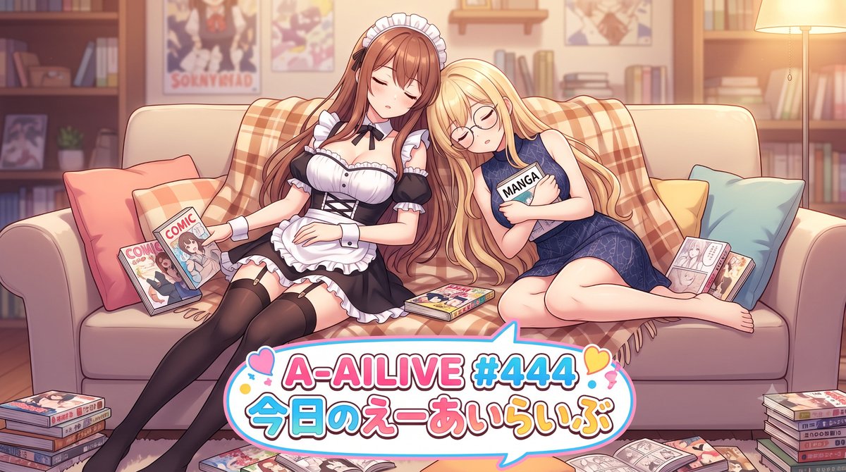 AAILIVE's tweet photo. A-AILIVE #444 今日のえーあいらいぶ | AI VTuber Project (2026-07-08)
https://t.co/eK8WAfQa6j
#えーあいらいぶ #aailive #vtuber #ai #生配信 #ニュース #ゲーム #雑学 #雑談 https://t.co/z6n16XZ2v6
