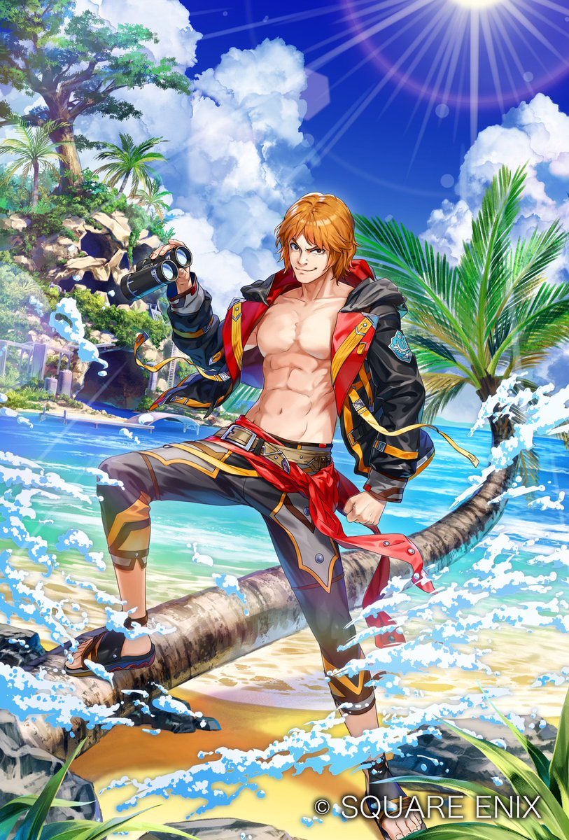 ryuutetusai's tweet photo. 【お仕事情報】2026年7月7日に『ロマンシング サガ リ・ユニバース』にて、私が描かせていただきました「[潜入成功！]ヒューズ」が実装されました。
海が似合う男ヒューズさんを、よろしくお願いいたします！
#ロマサガＲＳ https://t.co/uR7nmHuFVu