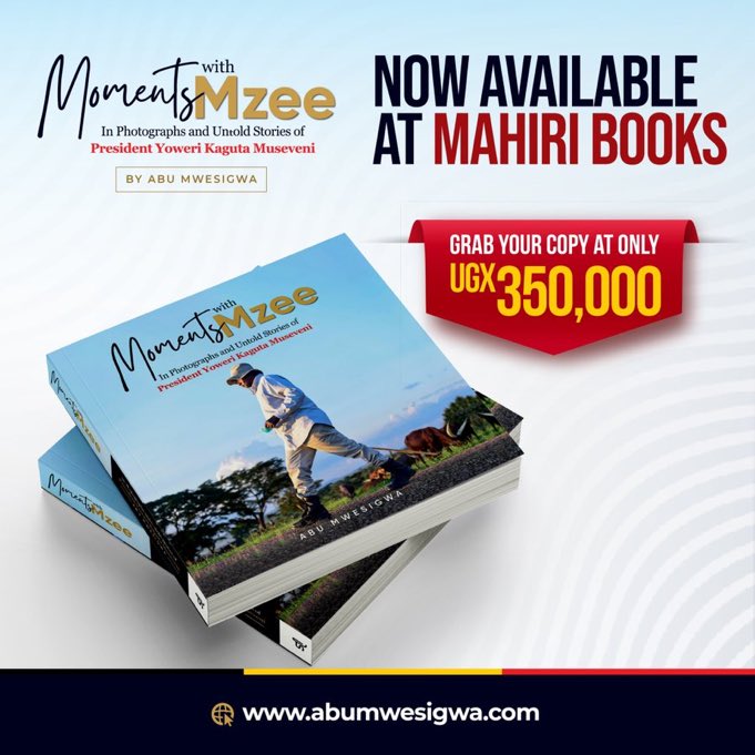 oedmonlucas's tweet photo. Through Abu Mwesigwa’s lens, Moments With Mzee brings together a visual collection of President Yoweri Kaguta Museveni’s journey and public engagements over the years.

Secure your copy today for UGX 350,000.

Call to order: 0755 585 758

#MomentsWithMzee || @AbuMwesigwa https://t.co/P6q7EIfJSp