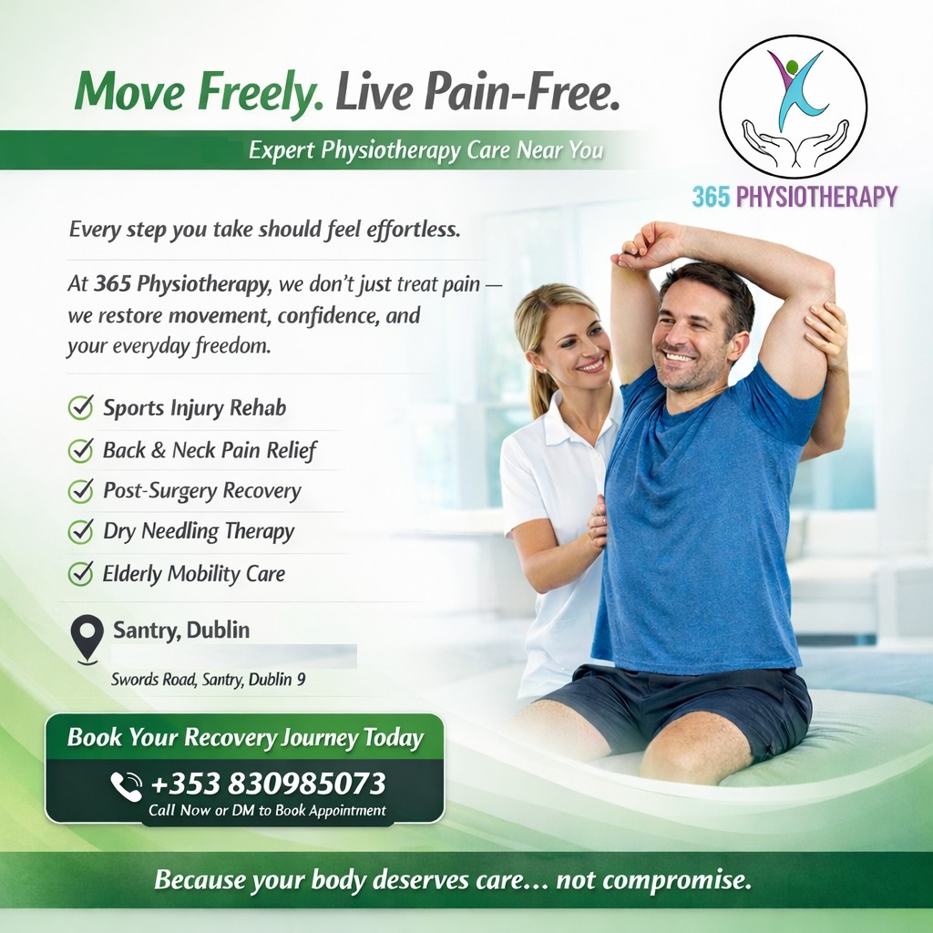 365physiosantry's tweet photo. Don't let pain hold you back from enjoying life. At 365 Physiotherapy, we provide expert, personalized care to help you recover, regain strength, and move with confidence.
📍 Santry, Dublin
📞 +353 830985073
#365physiotherapy
#sportsphysio
#physioforbackpain
#physioforneckpain https://t.co/9VBUi38N1j