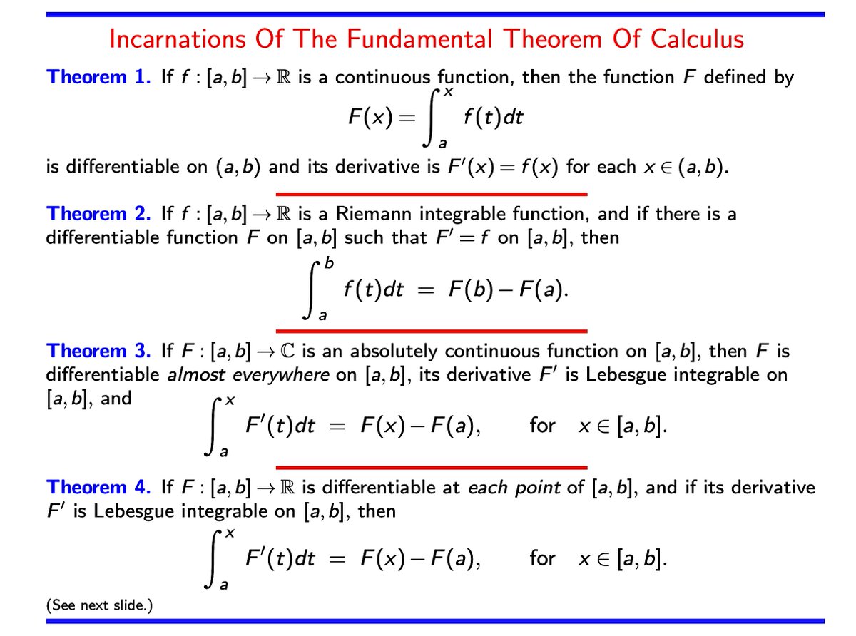 SamuelGWalters's tweet photo. Various forms of the Fundamental Theorem of #Calculus. #math #MathematicalAnalysis #ComplexAnalysis https://t.co/HDfi2uTPIZ