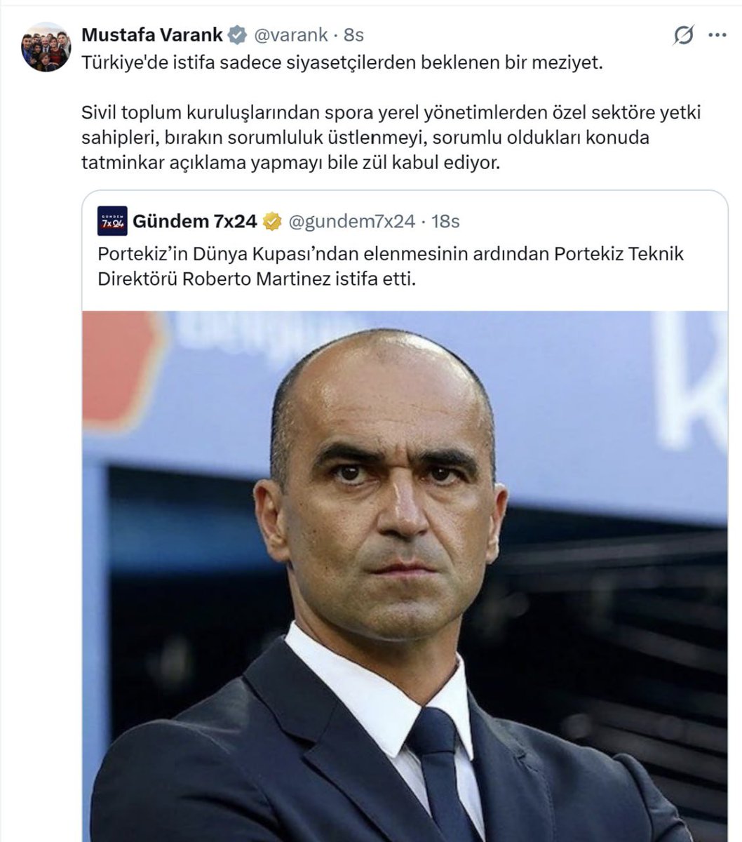 Mustafa Varank'tan TFF ve Montella'ya İstifa Göndermesi: "Türkiye'de İstifa Sadece Siyasetçilerden Bekleniyor"