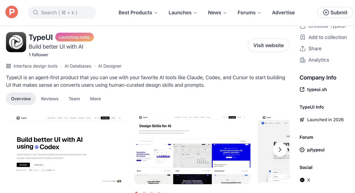typeui_sh's tweet photo. We are featured on Product Hunt!

If you like what we are building here, give us some love.

🔗 https://t.co/9CUmUeFCgC https://t.co/ngj6hTzjwx