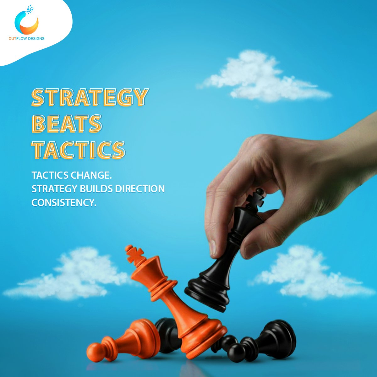 OutflowDesigns's tweet photo. Most brands chase tactics.

New platforms.
 New formats.
 New hacks.
Strong brands build strategy first.
 Tactics come later.

Strategy or tactics, which matters more?
 #Marketing #BrandStrategy #Leadership #OutflowDesigns https://t.co/JKM4iKQhr7