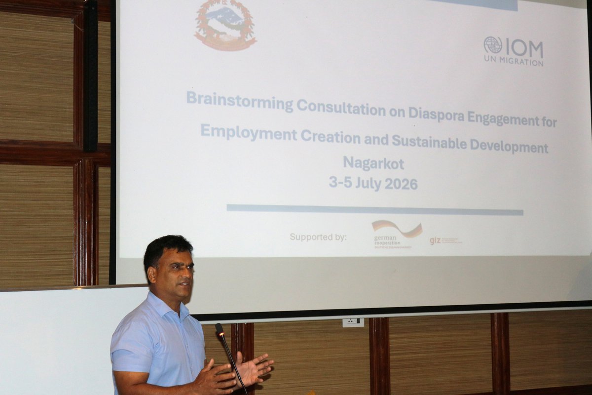 IOMnepal's tweet photo. From 3-5 July, #ENGINProject consultation brought together government, diaspora, development partner &amp; global experts to explore how Nepal's diaspora can boost jobs, innovation &amp; sustainable development. Outcomes will contribute to Nepal's strategic diaspora engagement framework. https://t.co/E0hMibztjj
