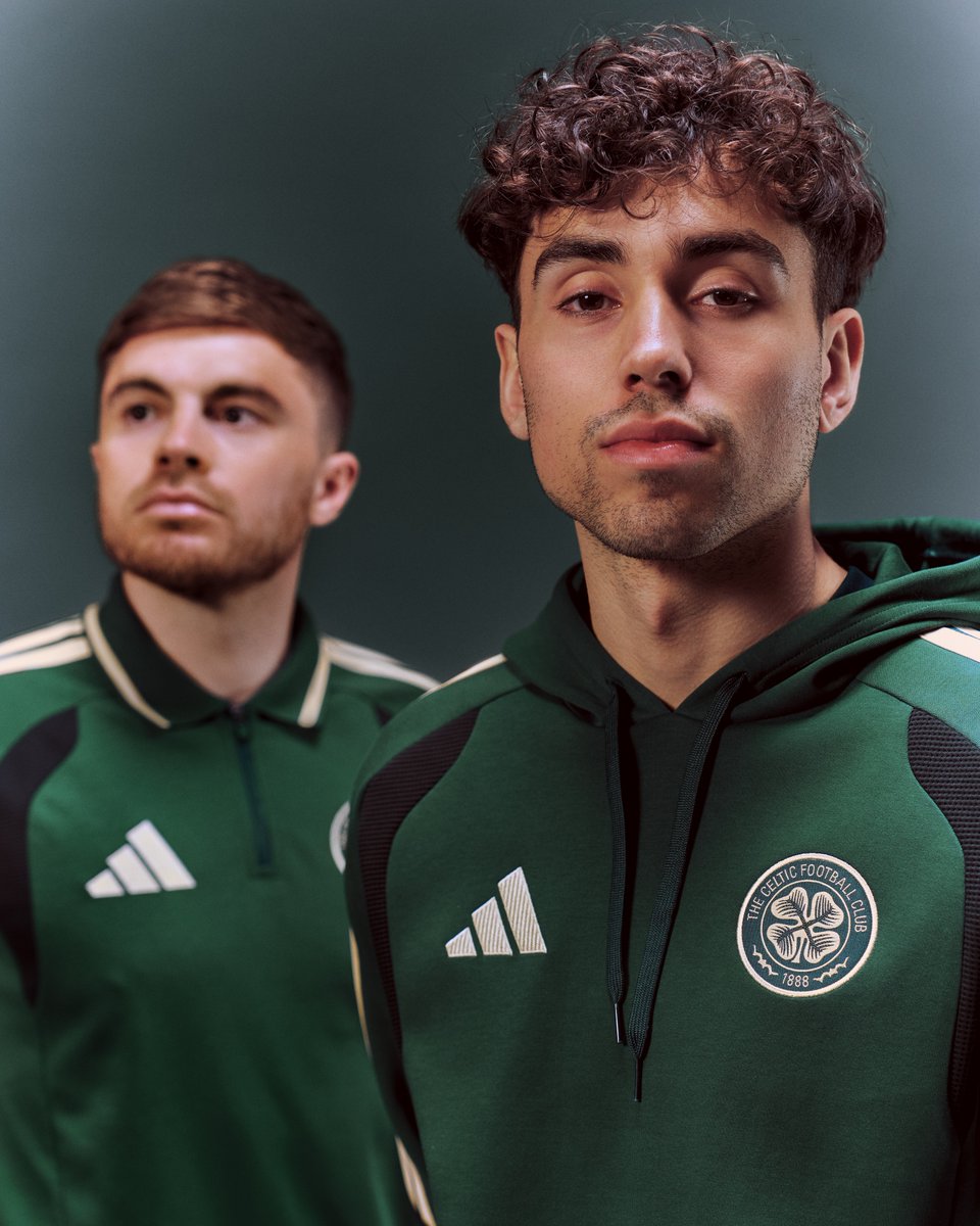 CelticFC's tweet photo. 🪡 The new 26/27 collection is in a stylish deep green with light gold accents, and features a variety of tops, bottoms and outerwear to see you through matchdays, lounging, training and more.

#CelticFC🍀
