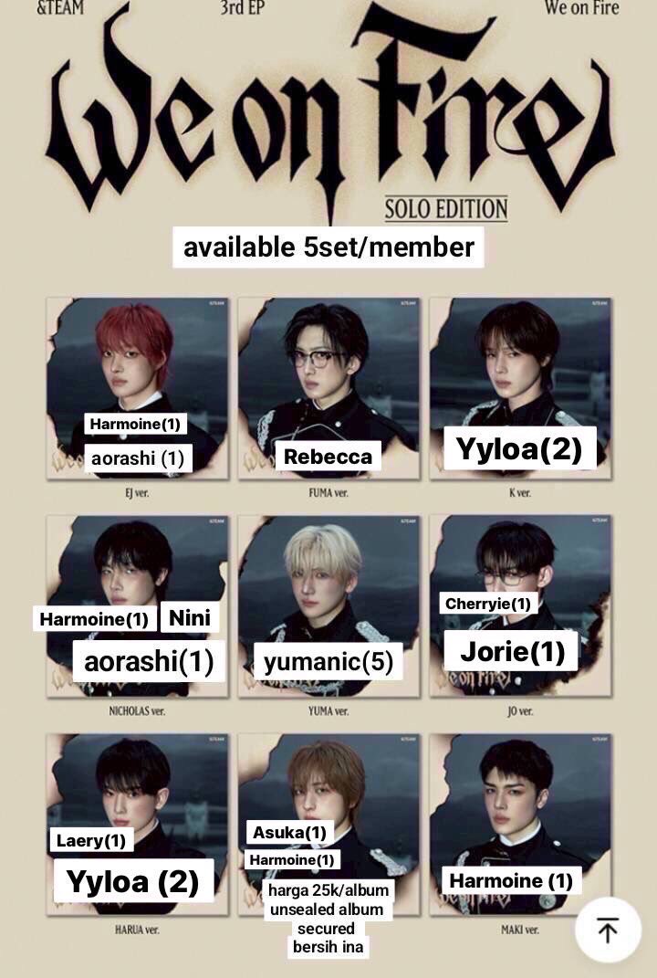 yumniesgo's tweet photo. https://t.co/s3db5N5Lcw

#teamsell album unsealed andteam 
 Price 25.000/album bersih ina 

Dom. Solo https://t.co/97u3DBImPo