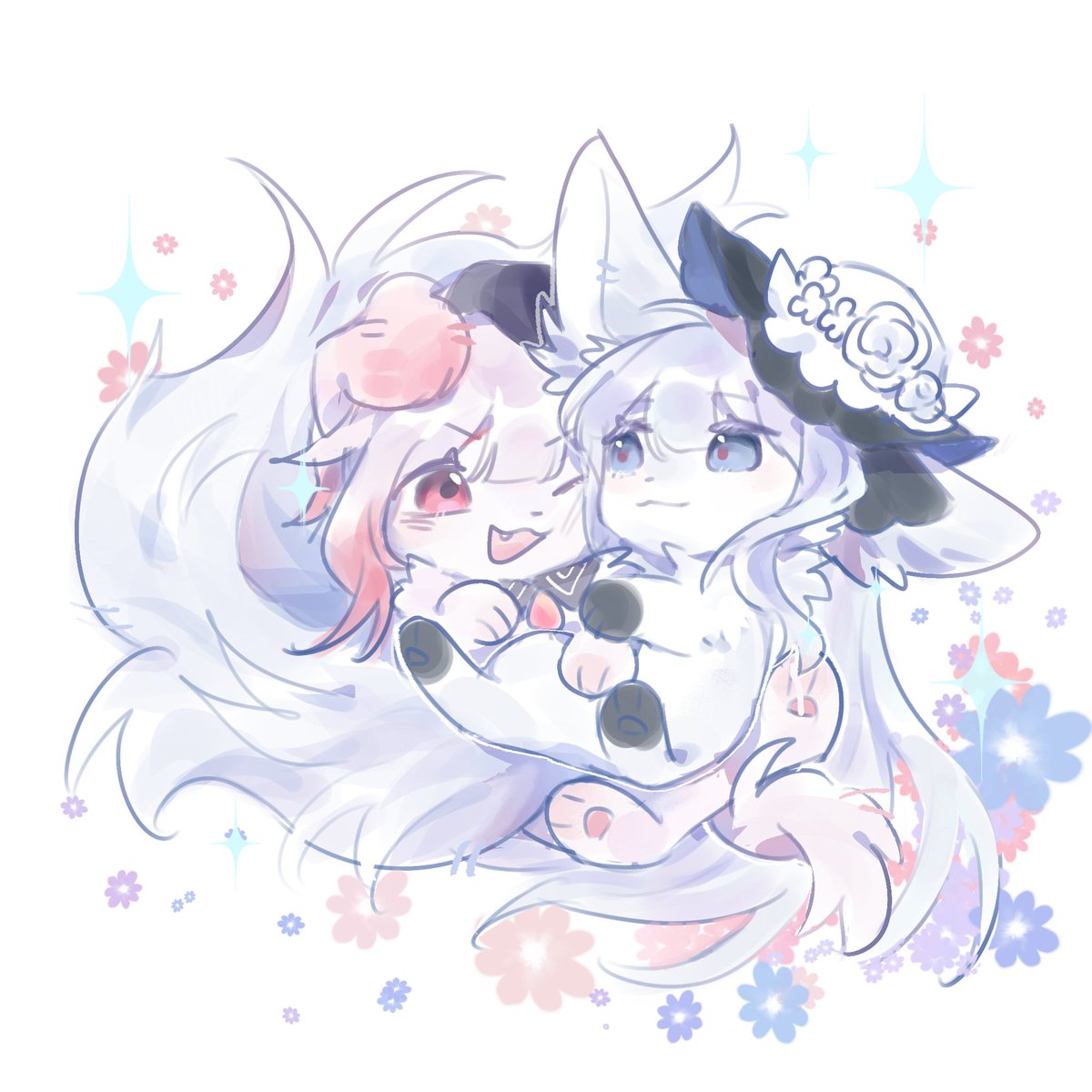 YukiEma479700's tweet photo. Little Fox and Little Puppy  

Commission artwork by 九倾碧霄
Unauthorized copy prohibited.

#まのさば二次創作 
#まのさばネタバレ https://t.co/ZC9fJnOgIb