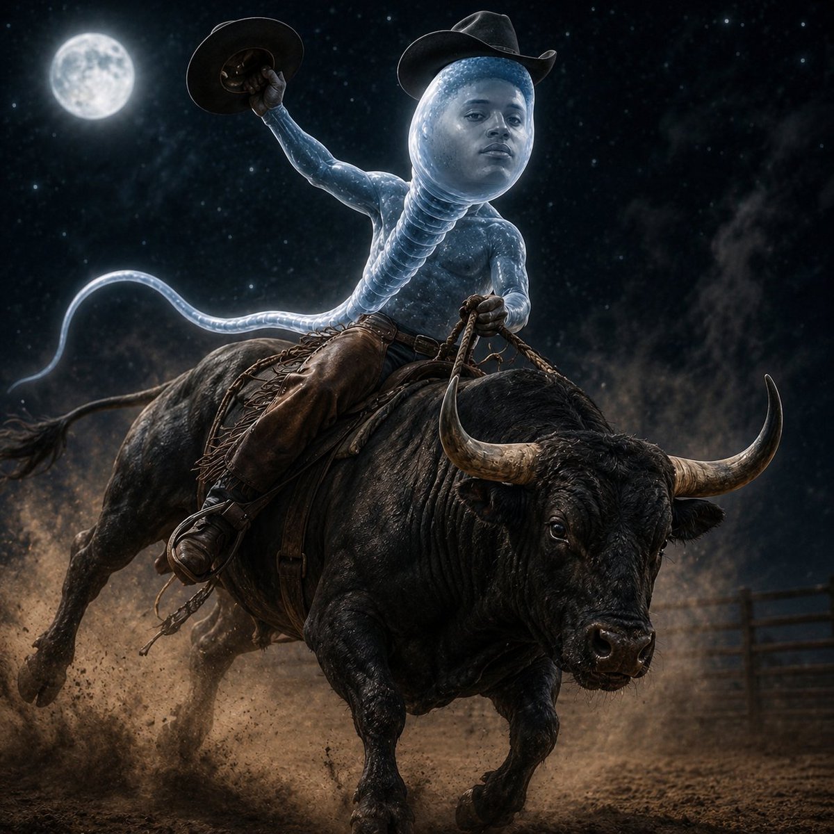semanonsol's tweet photo. @Recchoo We're riding a black bull to billions. https://t.co/r0Vdty27Zd