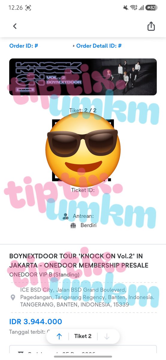 tiptixumkm's tweet photo. secured 2 tix VIP B https://t.co/qVV7bcRDlt