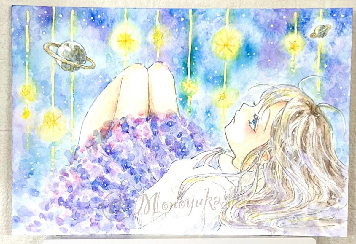 とってもいい雰囲気な絵だねー❤️惑星🪐がいいね😊
