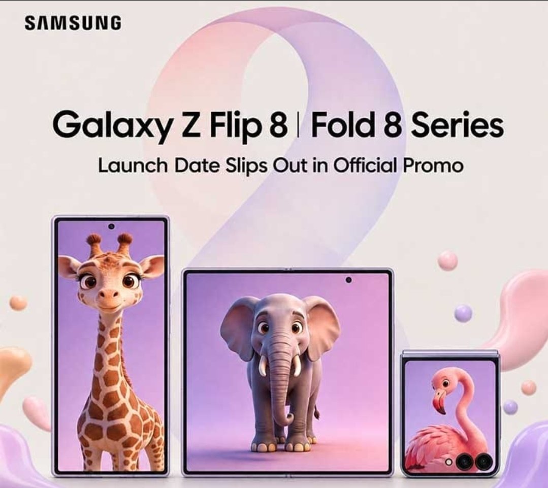 Samtechique's tweet photo. Samsung has officially announced its next Galaxy Unpacked event for July 22, 2026. What to expect?

- Galaxy Z Flip 8
- Galaxy Z Fold 8
- Galaxy Z Fold 8 Ultra
- Galaxy Watch 9
- Galaxy Watch Ultra 2
- Potential reveal of Galaxy Glasses https://t.co/9UdyDH7stP