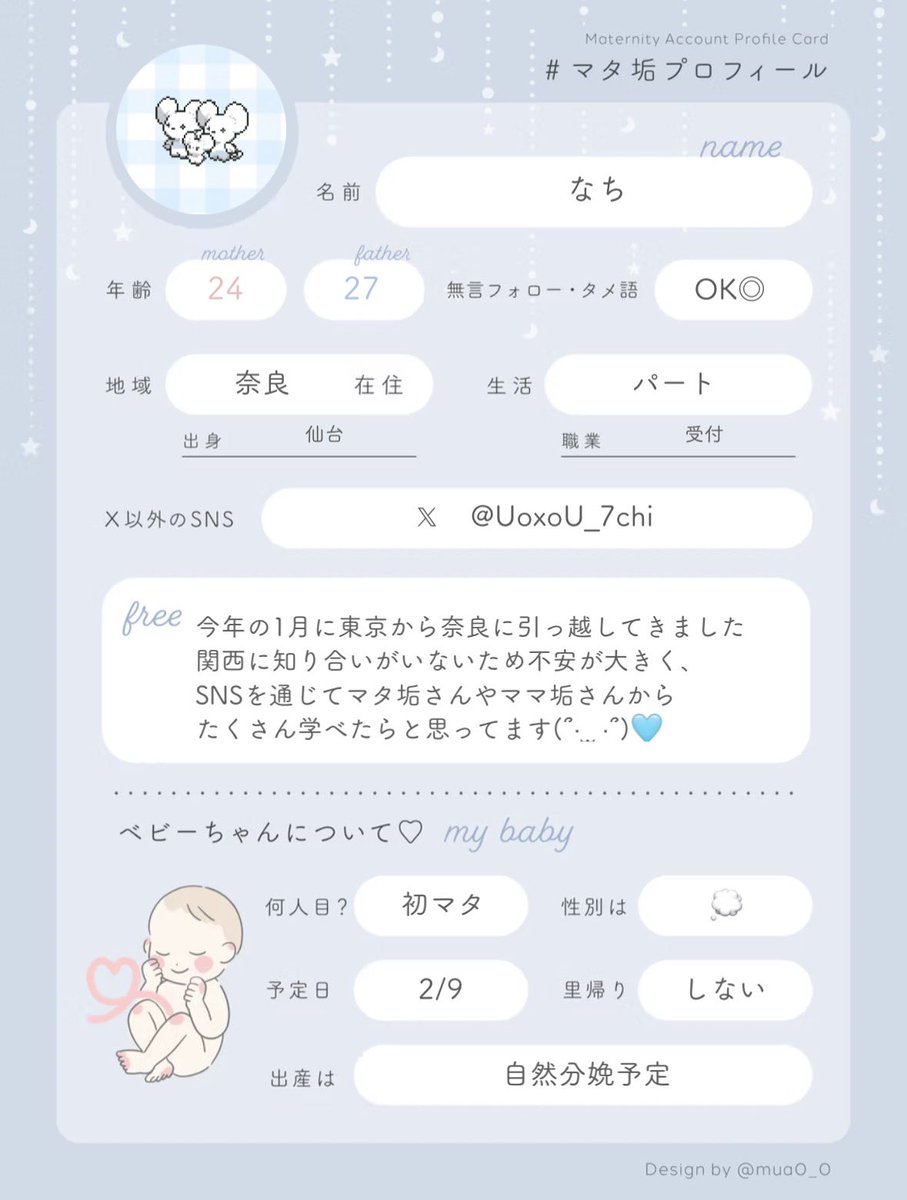 マタ垢プロフィールカード