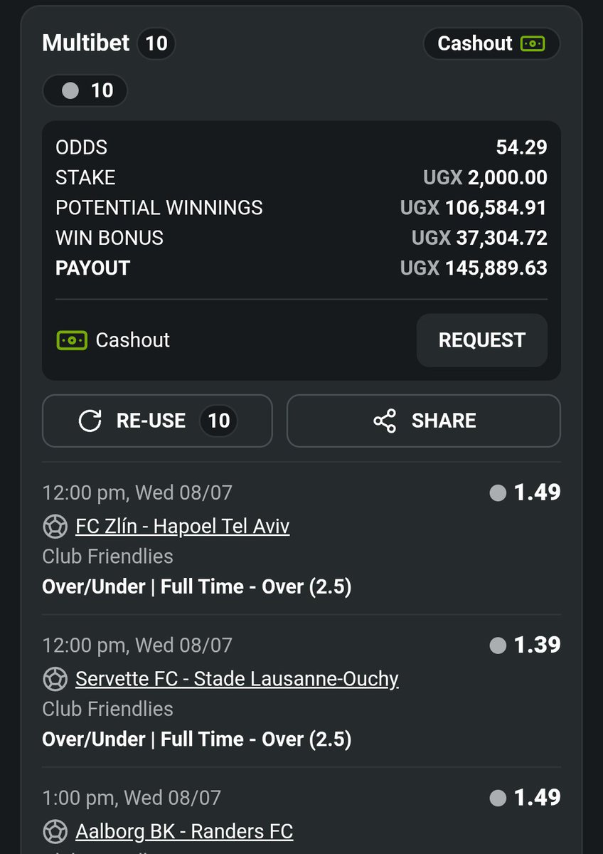 UG_Punter's tweet photo. Goals Galore 🔥🔥🔥
Odds 3000 Over 3.5 
Code I9NYWZB

Odds 54 Over 2.5
Code G20VJLH
💵💵💵💵💵 https://t.co/fOIeioChlP