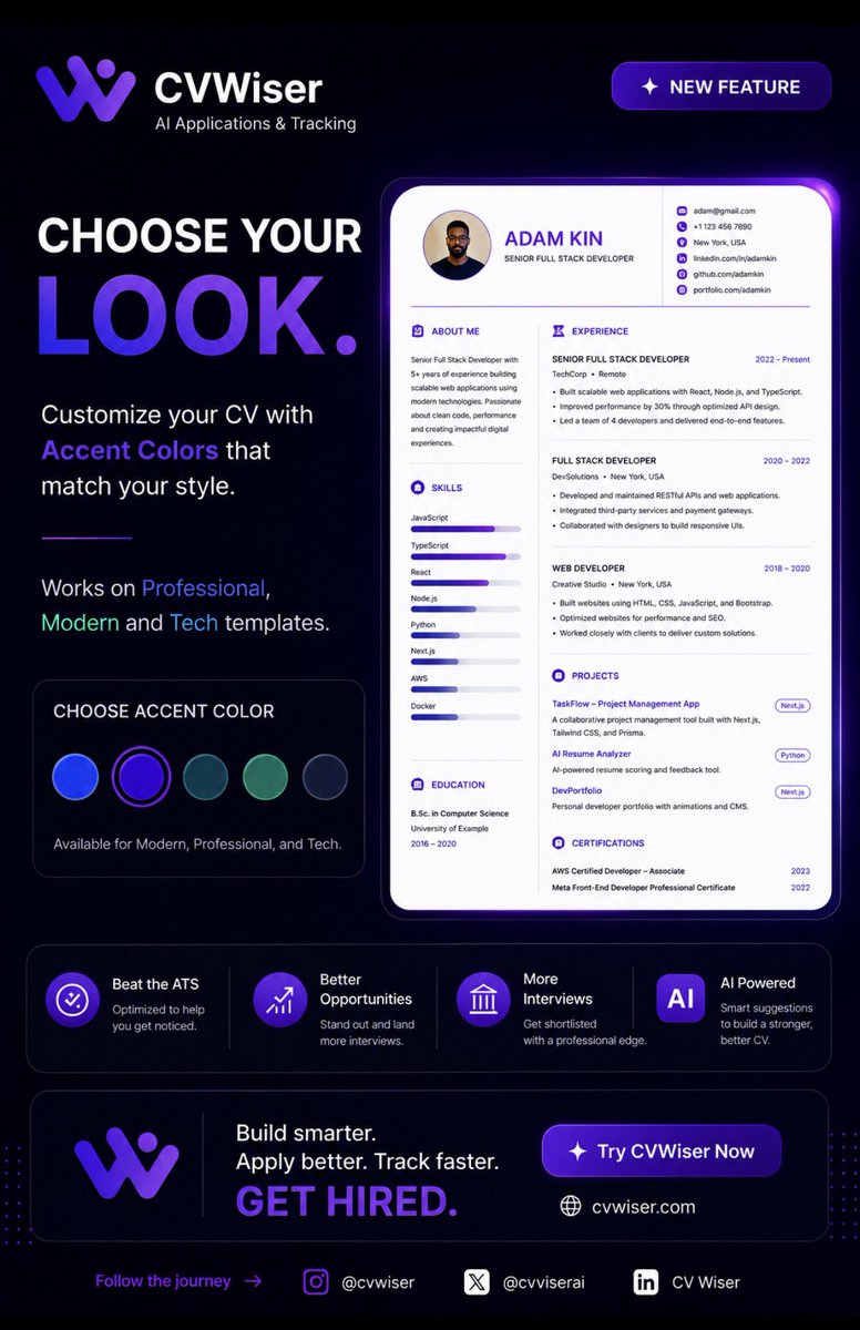 Princekaf12's tweet photo. Less generic. More you. 💜
Shipped a small update today.
#ResumeBuilder #ATS #JobSearch #AI #SaaS #BuildInPublic https://t.co/E30mqnrZgM