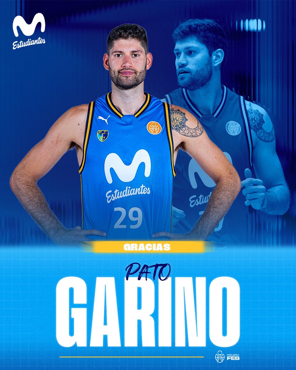 MovistarEstu's tweet photo. Pato Garino no continuará la próxima temporada.

Gracias por estas dos temporadas: por tu compromiso, profesionalidad y por todo lo que has aportado dentro y fuera de la pista.

¡Mucha suerte en tus próximos retos, @patitogarino! 💙

👇
https://t.co/qP2uVTbvbI https://t.co/OvguLCQ0bm