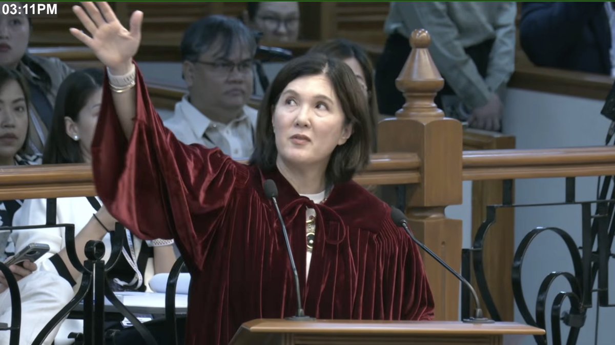 PhilippineStar's tweet photo. ‘MAGKAKA-STIFF NECK NA PO AKO’

Senator-judge Pia Cayetano requested a monitor to clearly see the affidavits being flashed onscreen during the third day of the impeachment trial against Vice President Sara Duterte.

“Magkaka-stiff neck na po ako watching this and it really doesn’t look nice that I’m slouched there looking this way,” she said on Wednesday. (Screenshots/Senate)

LIVESTREAM: https://t.co/fKsdiLhSpC
