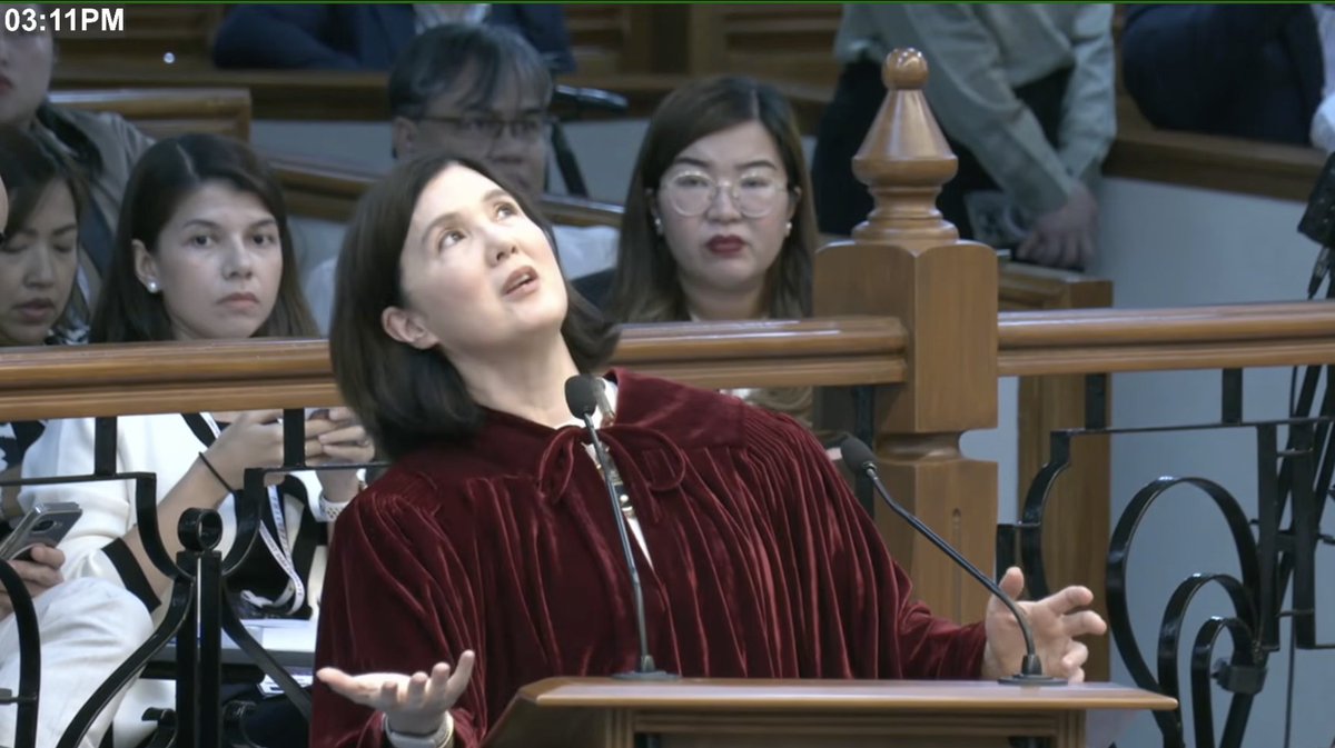 PhilippineStar's tweet photo. ‘MAGKAKA-STIFF NECK NA PO AKO’

Senator-judge Pia Cayetano requested a monitor to clearly see the affidavits being flashed onscreen during the third day of the impeachment trial against Vice President Sara Duterte.

“Magkaka-stiff neck na po ako watching this and it really doesn’t look nice that I’m slouched there looking this way,” she said on Wednesday. (Screenshots/Senate)

LIVESTREAM: https://t.co/fKsdiLhSpC